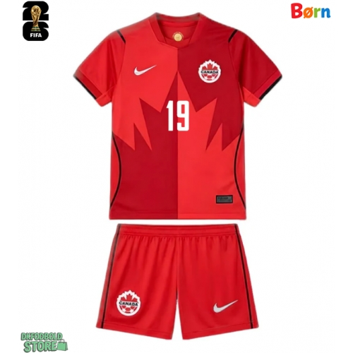 Canada Alphonso Davies #19 Replika Babytøj Hjemmebanesæt Børn VM 2026 Kortærmet (+ Korte bukser)